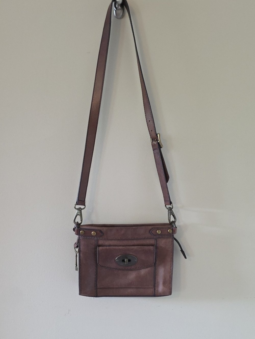 Fossil Brown Leather Crossbody Bag